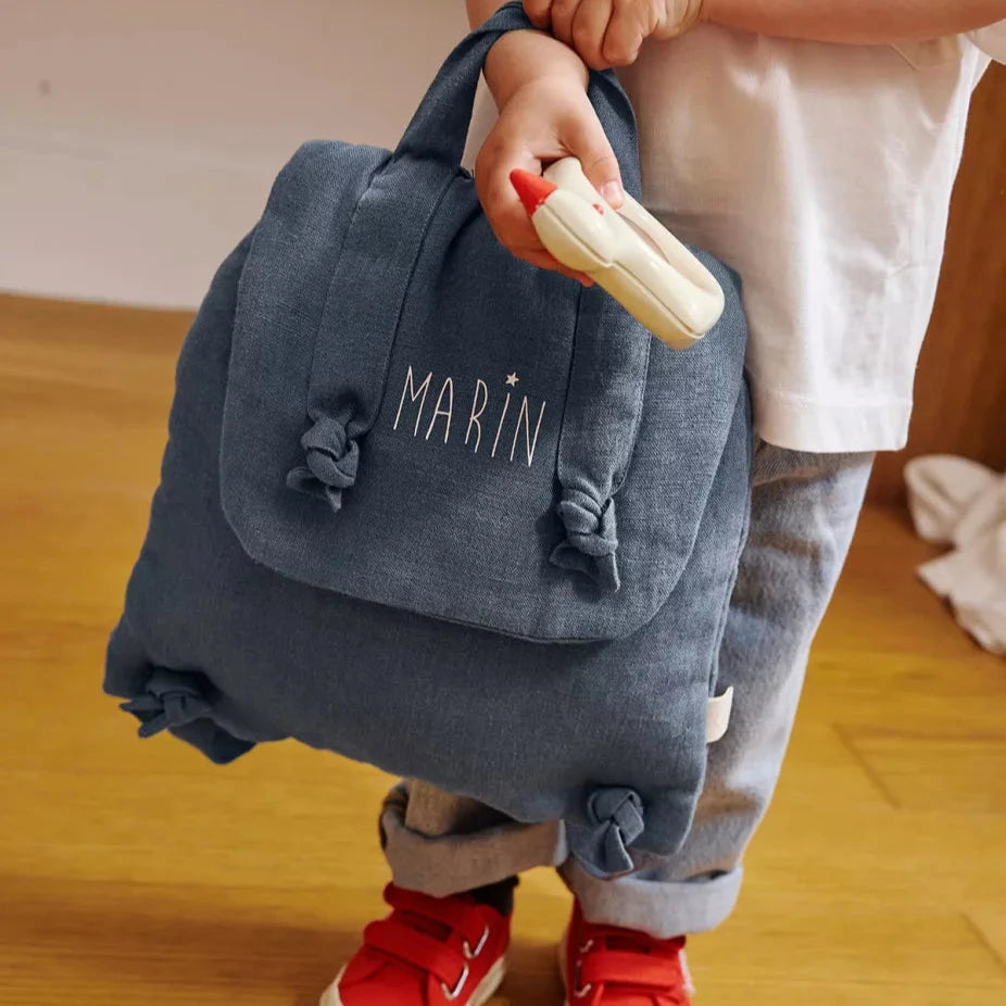 Marceau le sac à dos (personnalisable) Bleu souris Petit