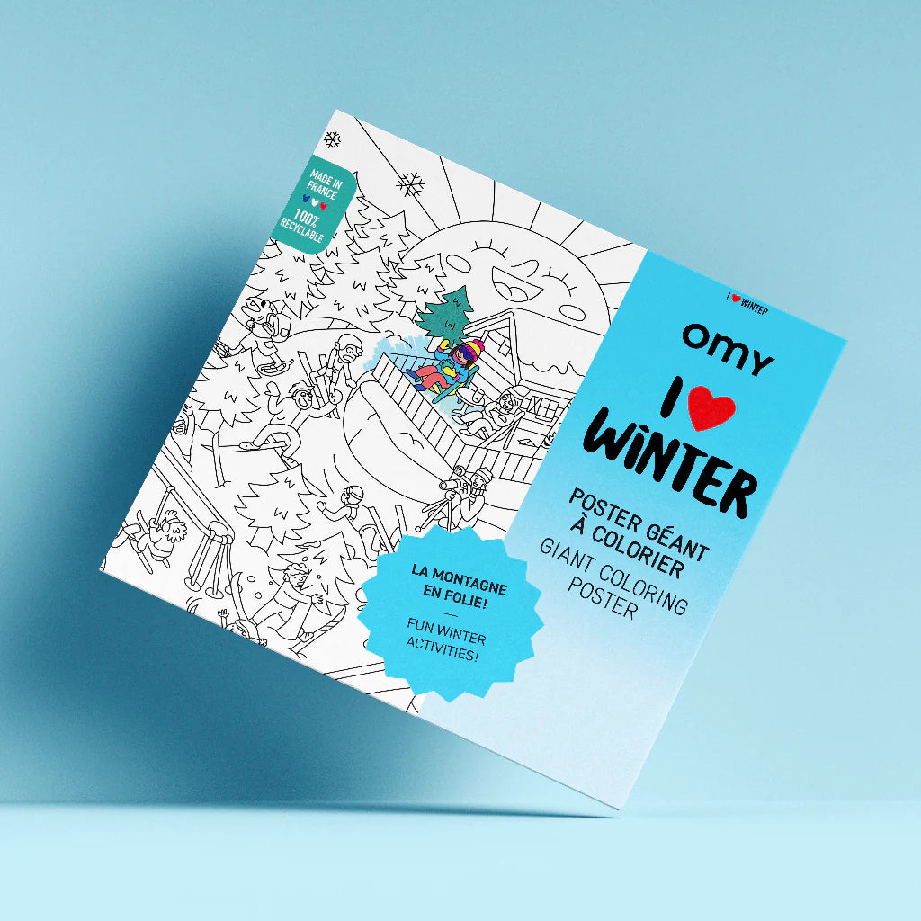 Poster géant à colorier - I love winter - Omy – Ma biche
