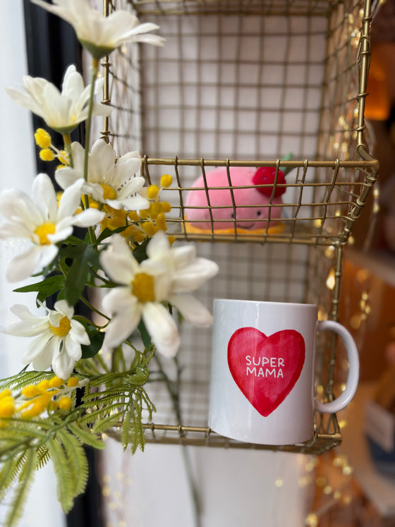 Mug "Super Mama" - Coeur rouge - Breizh Club