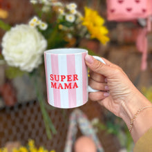  Mug "Super Mama" - Rayures Rose - Breizh Club