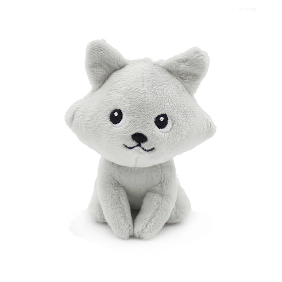 Bébé peluche renard arctique Frimou gris clair Les Déglingos