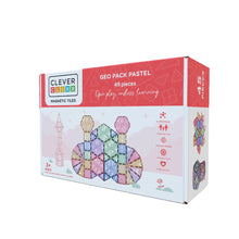  Boîte Cleverclixx Geo Pack Pastel – jeu éducatif aimanté pour enfants