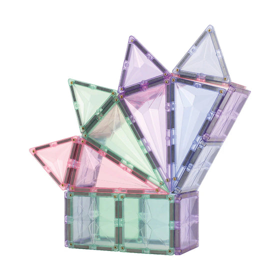 Construction colorée avec les tuiles magnétiques pastel Cleverclixx
