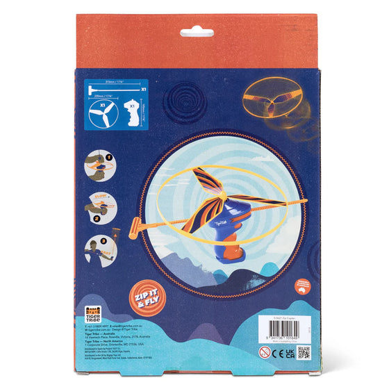 Dos du pack Zip Copter Tiger Tribe avec instructions
