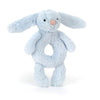 Hochet lapin bashful bleu jellycat. Cadeau de naissance pour bébé.