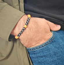  Bracelet perles orange avec lettres PAPA – Cadeau fête des pères