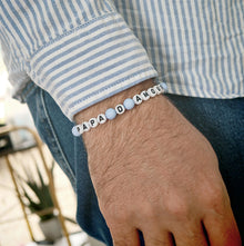  Bracelet perles bleu ciel avec lettres PAPA – Cadeau fête des pères