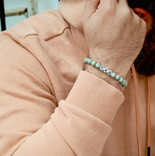 Bracelet perles vert sauge avec lettres PAPA – Cadeau fête des pères
