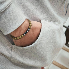  Bracelet perles kaki avec lettres PAPA – Cadeau fête des pères