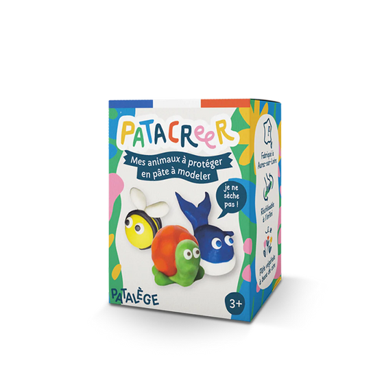kit patacreer mes animaux à protéger en pâte à modeler, dès 3 ans
