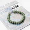 Bracelet perles vert sauge avec lettres PAPA – Cadeau fête des pères