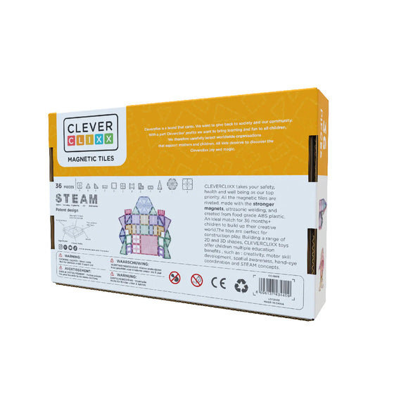 Packaging Cleverclixx Petite Pastel Pack – 36 pièces magnétiques pastel