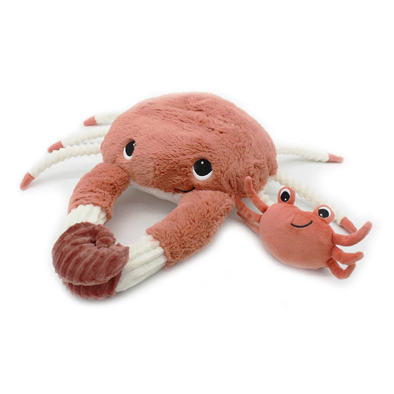 Peluche Cassecou le crabe Les Ptipotos en polyester recyclé terracotta