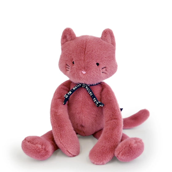 Peluche Chat Méloé rose assis Maïlou Tradition