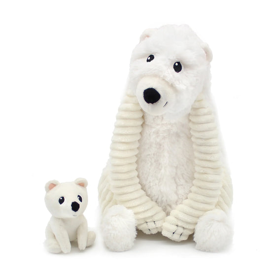Peluche Grobidou et bébé ours polaire Les Déglingos