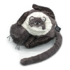 Peluche chat gris avec bébé caché dans le ventre