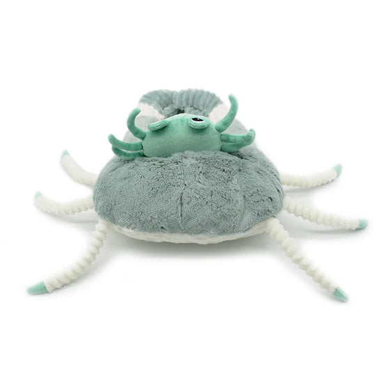 Peluche crabe Cassecou et son bébé Ptipotos menthe ou terracotta