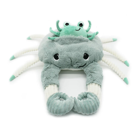 Peluche duo crabe maman-bébé Les Ptipotos menthe