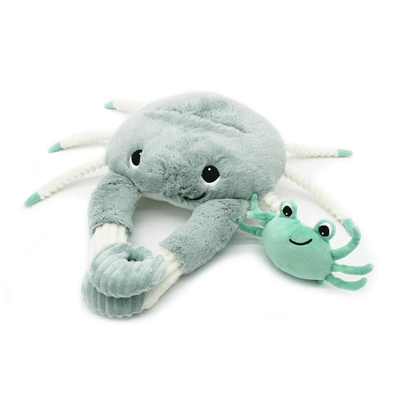 Peluche duo crabe maman-bébé Les Ptipotos menthe les Déginglos