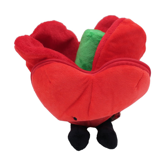 Peluche fleur rouge convertible en cœur – Flipetz