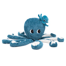  Peluche pieuvre Filou et son bébé Ptipotos bleue
