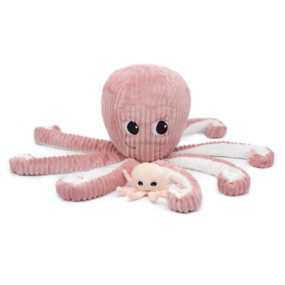 Peluche pieuvre Filou et son bébé Ptipotos rose