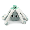 Peluche pieuvre bleue avec bébé caché sous les tentacules - menthe