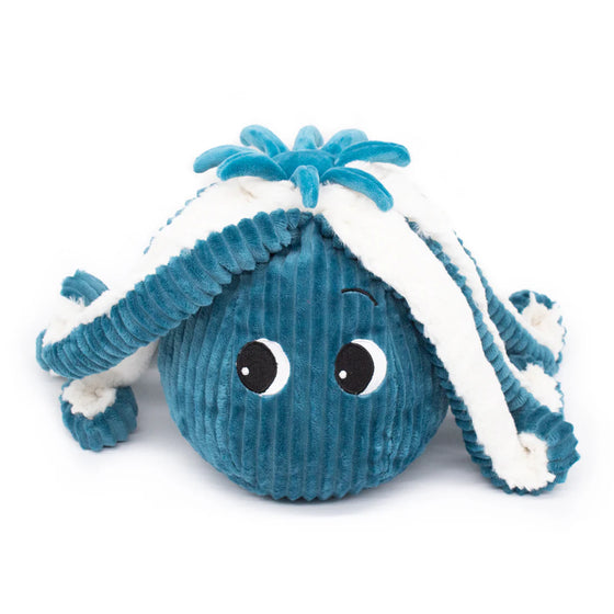 Peluche pieuvre douce et moelleuse écoresponsable bleu