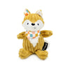 Peluche renard jaune moutarde en velours côtelé Les Déglingos
