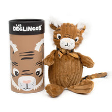  Peluche tigre marron toute douce avec boîte cadeau Les Déglingos