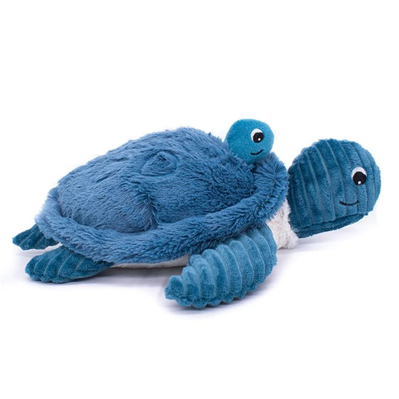 Peluche tortue Sauvenou maman et son bébé Ptipotos bleue