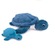 Peluche tortue maman-bébé Les Ptipotos velours côtelé