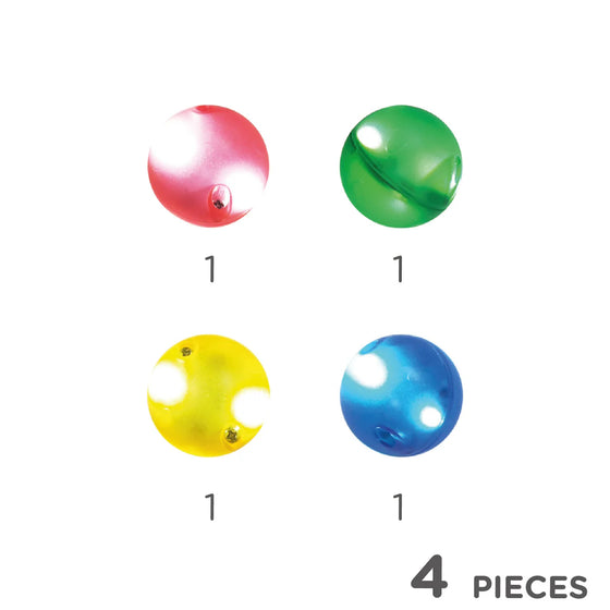 Set de 4 billes lumineuses Cleverclixx rouge, verte, bleue et jaune