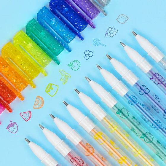 Stylos gel parfumés Tiger Tribe colores et pailletes