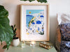 Tableau Santorini peinture au numéro encadré et décoratif
