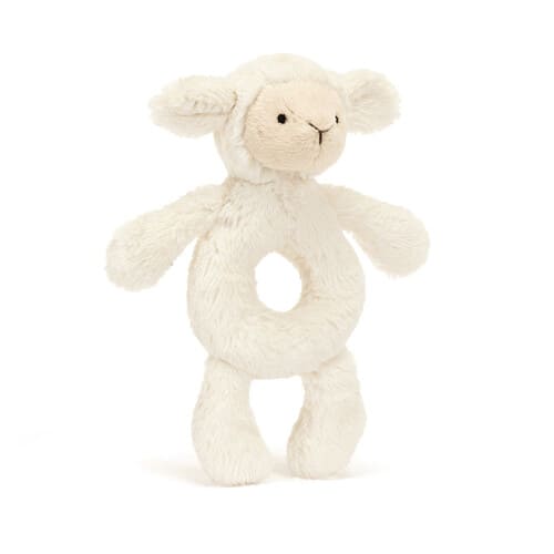 Hochet mouton bashful Jellycat. Cadeau naissance bébé.