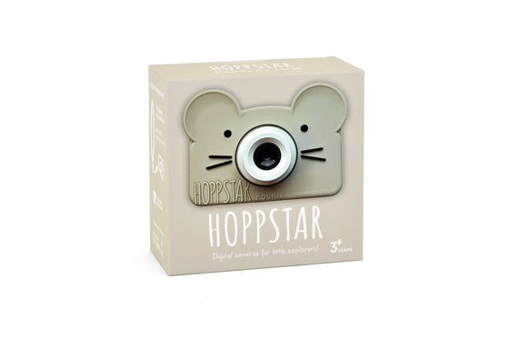 Appareil photo numérique pour enfant Rookie, couleur gris, forme souris, marque Hoppstar.