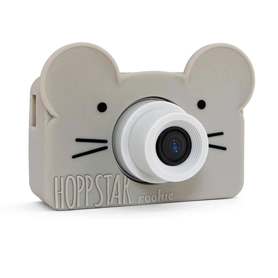 Appareil photo numérique pour enfant Rookie, couleur gris, forme souris, marque Hoppstar.