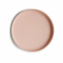  assiette à ventouse en silicone blush, mushie. 