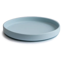  assiette à ventouses en silicone powder blue, mushie. 