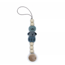  Attache-tétine animaux bleu en silicone et bois The Cotton Cloud
