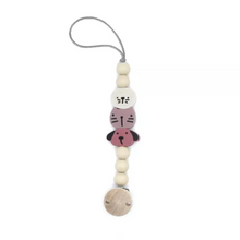  Attache-tétine animaux bleu en silicone et bois The Cotton Cloud