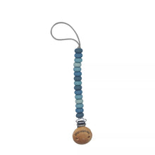  Attache-tétine bonbon bleu en silicone avec clip bois The Cotton Cloud