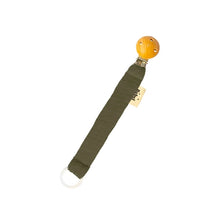  Attache-tétine en tissu kaki Bébel avec clip bois – Ma Biche concept store