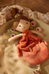 Attache-tétine poupée paon Pia Jollein terracotta bébé