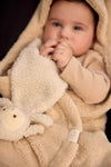 Doudou attache-tétine mouton Sonny Jollein bouclette écru bébé