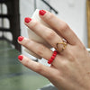 Bague mini cœurs rouges bijou femme fantaisie amour