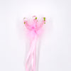 Baguette magique rose enfant avec perles, plumes et rubans satin – accessoire déguisement fée princesse