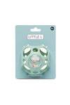 Balle hochet sensorielle en silicone vert Little L pour bébé dès la naissance