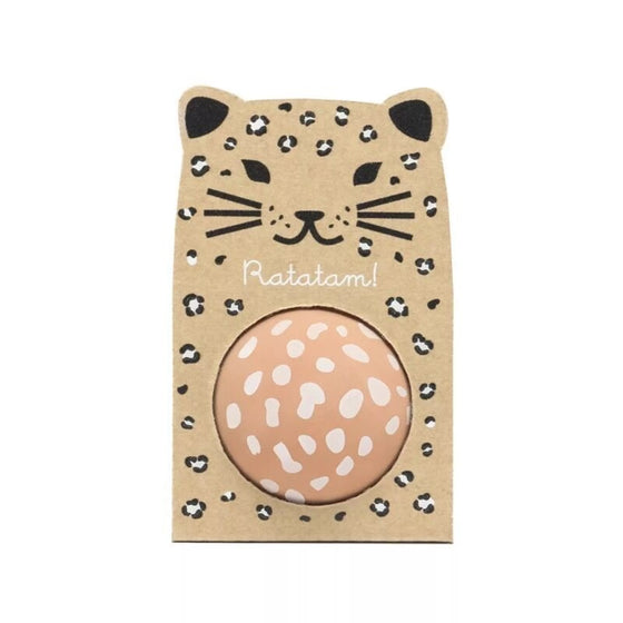 Balle rebondissante motif faon – Ratatam – packaging léopard carton recyclé